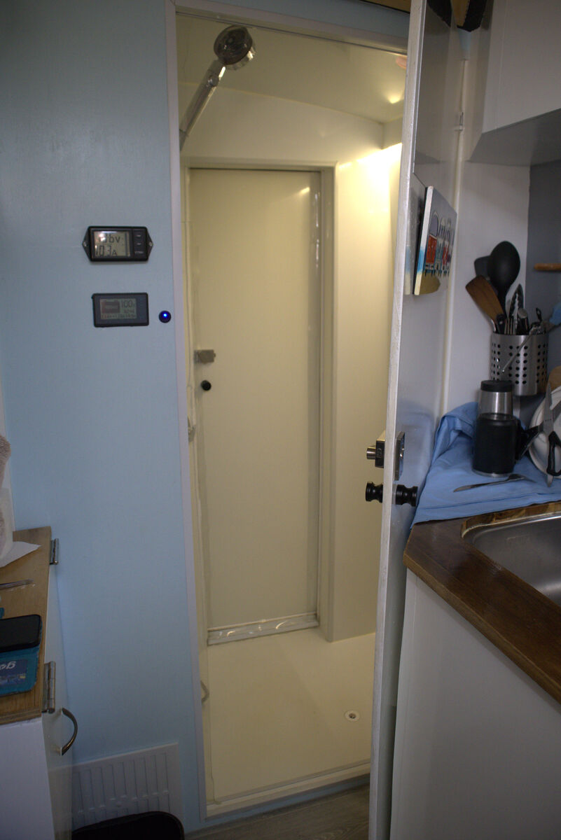 Shower construction in progress